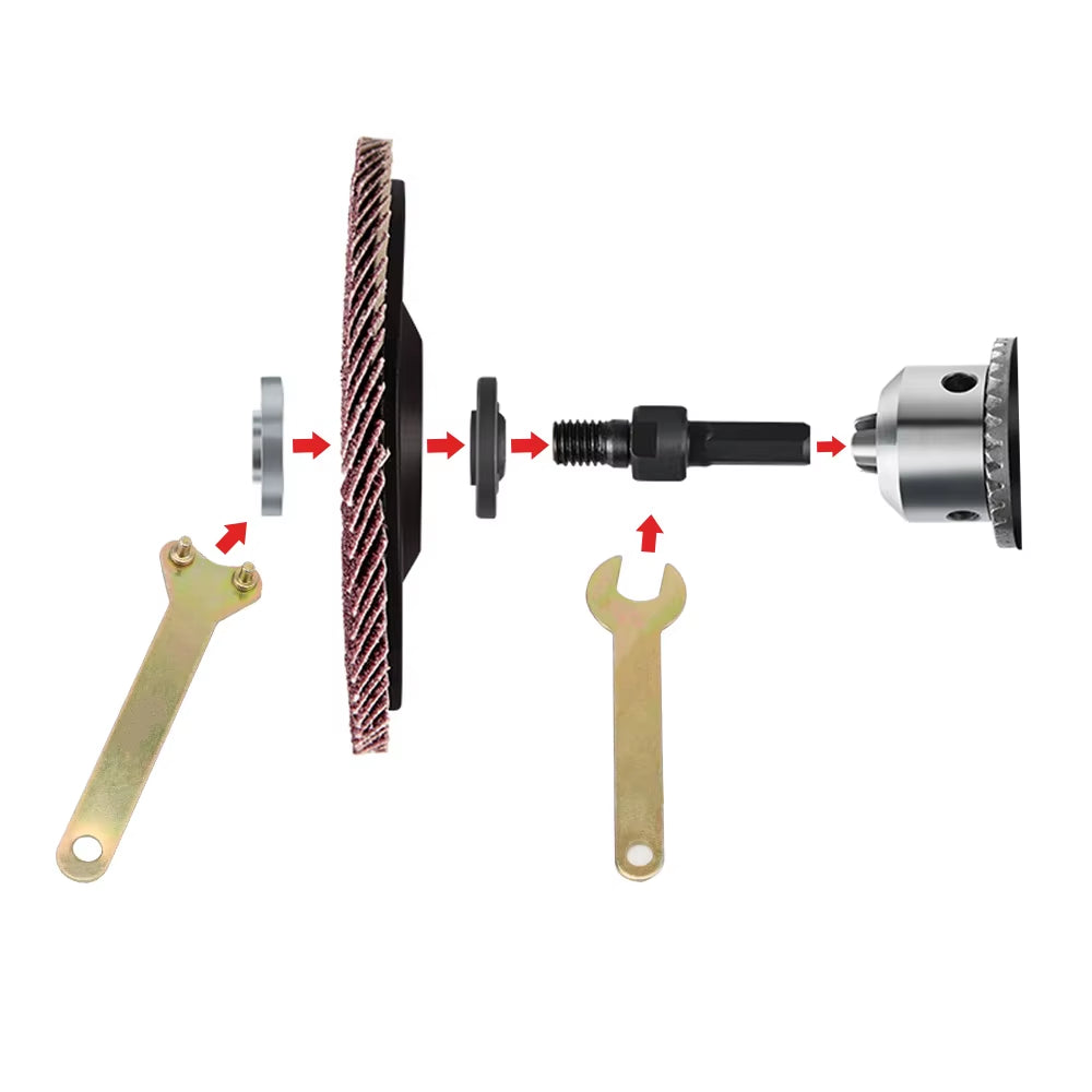 10Mm Electric Drill Conversion Angle Grinder Connecting Rod for Cutting Disc Polishing Wheel Metals Handle Holder Adapter 1 Set