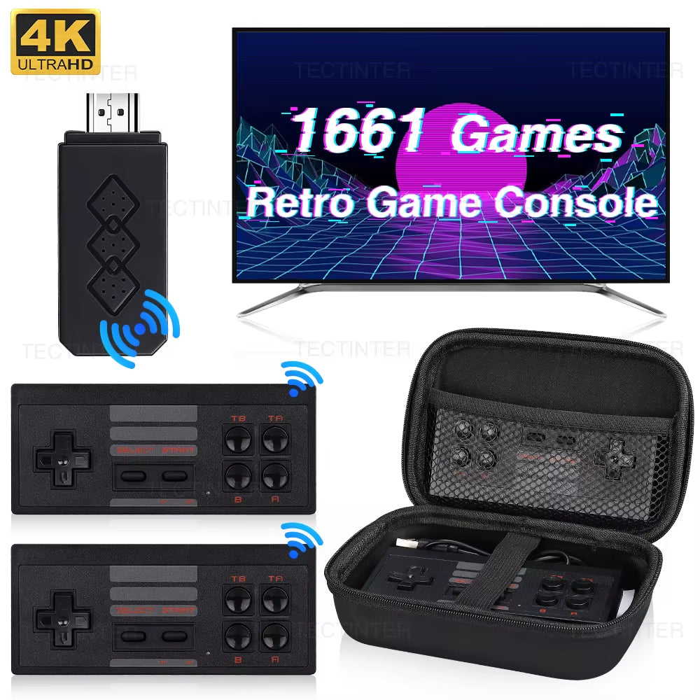 Video Game Console Hdmi-Compatible Mini TV Game Stick Built in 1661+ Classic 8 Bit Games Retro Handheld Game Player Dual Gamepad