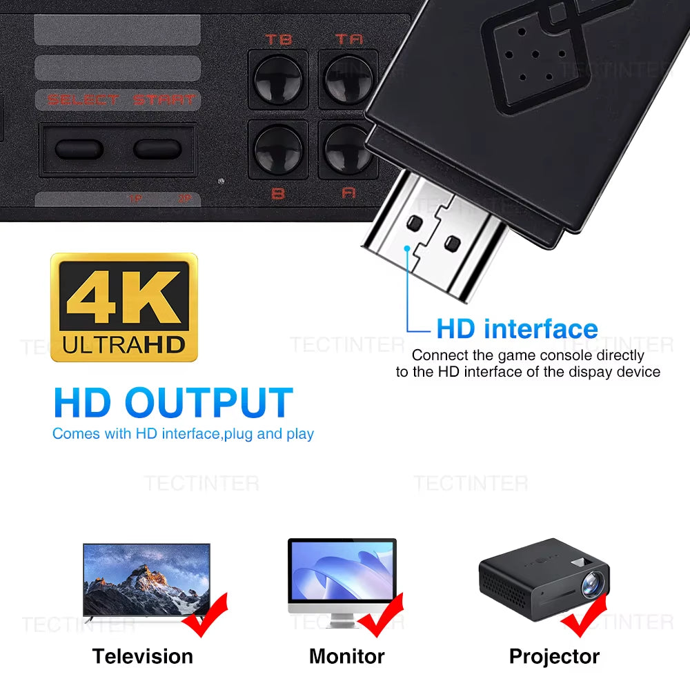 Video Game Console Hdmi-Compatible Mini TV Game Stick Built in 1661+ Classic 8 Bit Games Retro Handheld Game Player Dual Gamepad