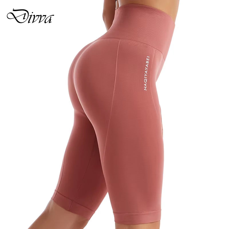 High Waist Sports Shorts Women Naked Feeling Workout Push up Leggings Tummy Control Yoga Running Fitness Gym Slim Pants