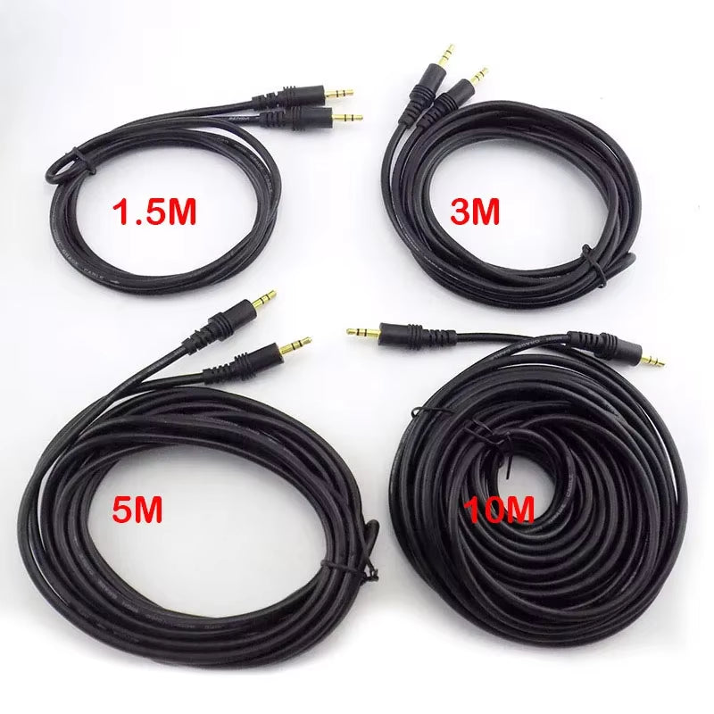 1.5/3/5/10/20M 3.5Mm Stereo Male to Male Jack Male to Female Audio Aux Extension Cable Cord for Computer Laptop MP3/MP4 H10